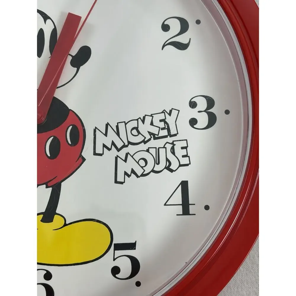 VTG Lorus Mickey Mouse Wall Clock Red 8” Japan Works